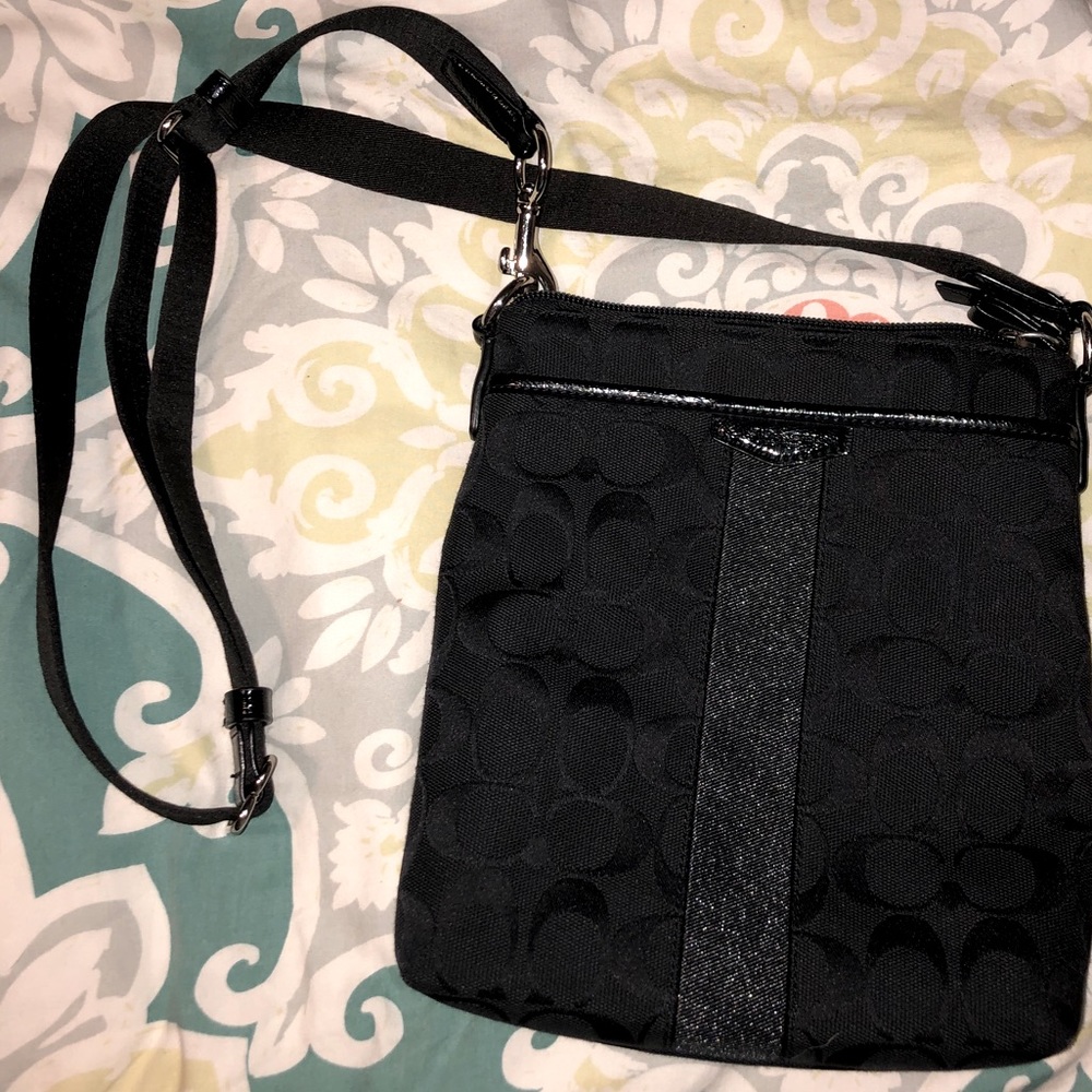 Black coach crossbody purse